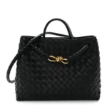 Nappa Intrecciato Medium Andiamo Shoulder Bag Black