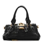 Calfskin Medium Paddington Satchel Black