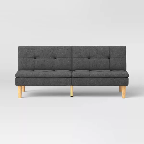 Dorm Tufted Futon Sofa Dark Gray - Room Essentials
